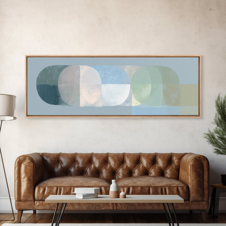 Simple Rainbow Pastel Shapes for Children Canvas Print, Dental Office Art, Room Decor Aesthetic, Office Decor, Abstract Art, DOA-3x1-61