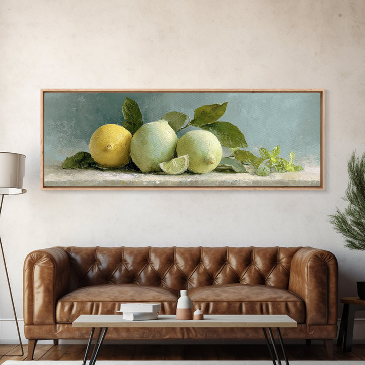 Fresh Citrus and Mint Still Life Canvas Print, Dental Office Art, Poster, Office Decor, Calm, Dental Art, Digital Artwork, DOA-3x1-71