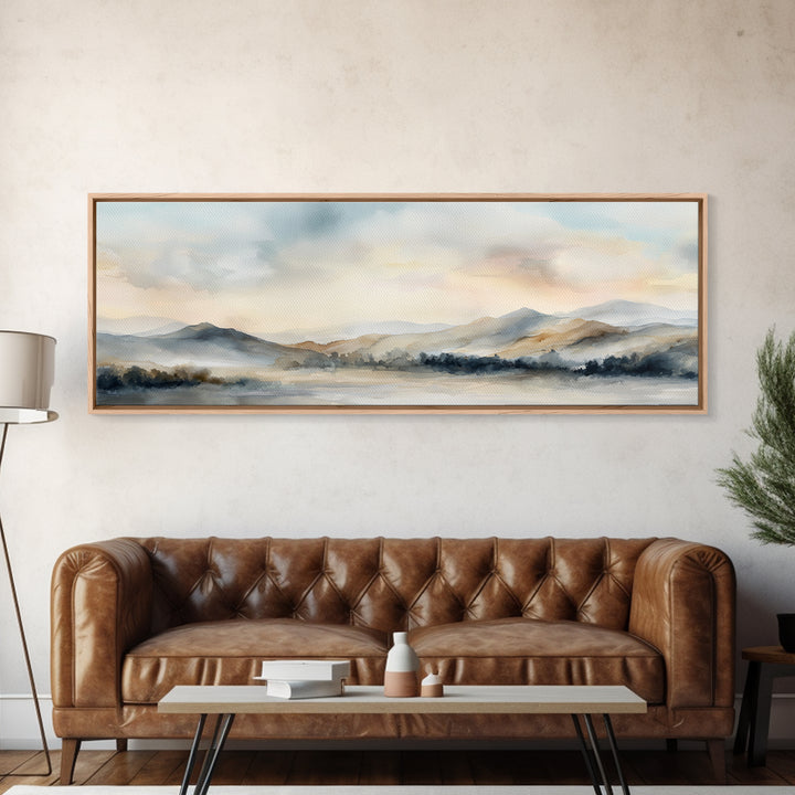 Soft Gradient Sunrise Framed Canvas Print, Dental Office Art, Contemporary Art, Office Decor, Fine Art, Calm, Dental Wall Art, DOA-3x1-84