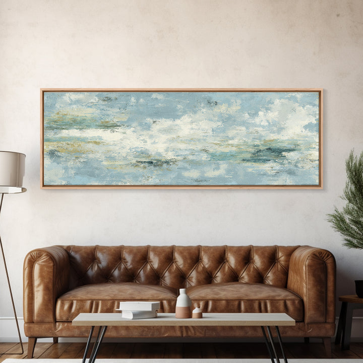 Calming Abstract Ocean Waves Framed Canvas Print, Dental Office Art, Dental Hygiene, Office Decor, Calm, Medical Office Art, DOA-3x1-89