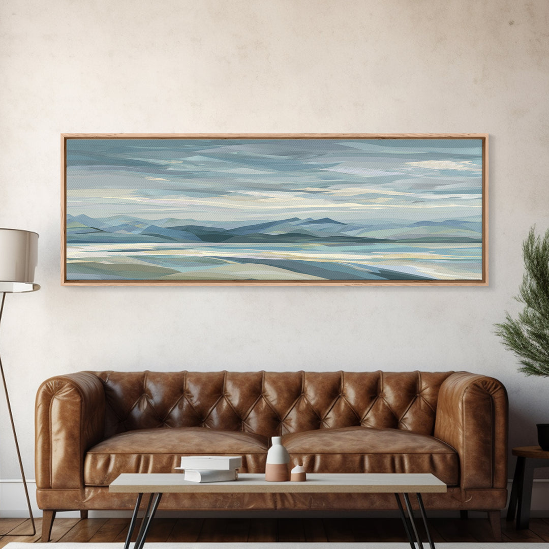 Clean Geometric Art Canvas Print, Dental Office Art, Medical Art, Office Decor, Abstract Art, Calm, Medical Office Art, DOA-3x1-96