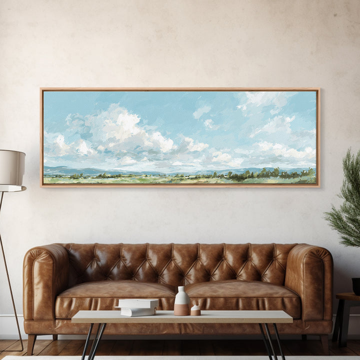 Peaceful Clouds over Open Meadow Canvas Print, Dental Office Art, Medical Office Decor, Office Decor, Fine Art, Calm, DOA-3x1-97