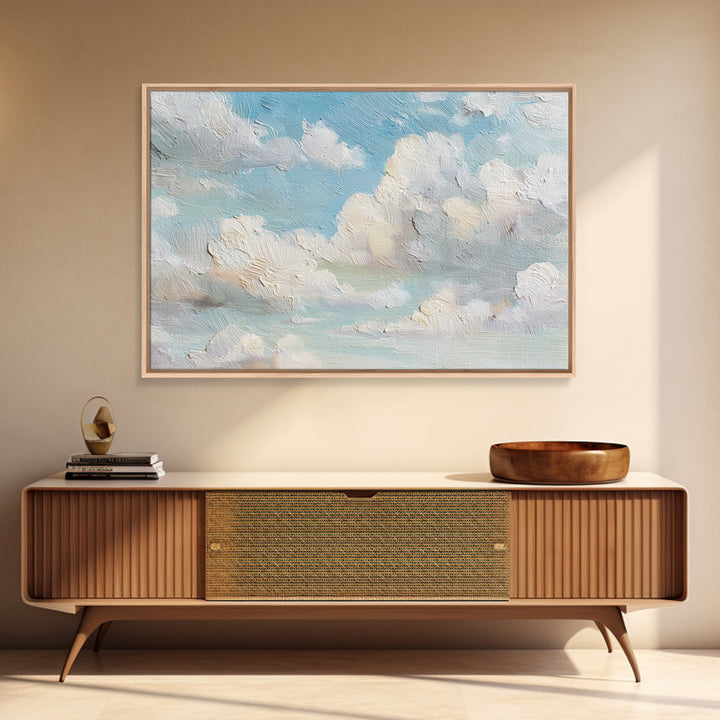 Peaceful Clouds over Open Meadow Framed Canvas Print, Dental Office Art, Wall Art, Office Decor, Calm, Dental Office Decor, DOA-3x2-13