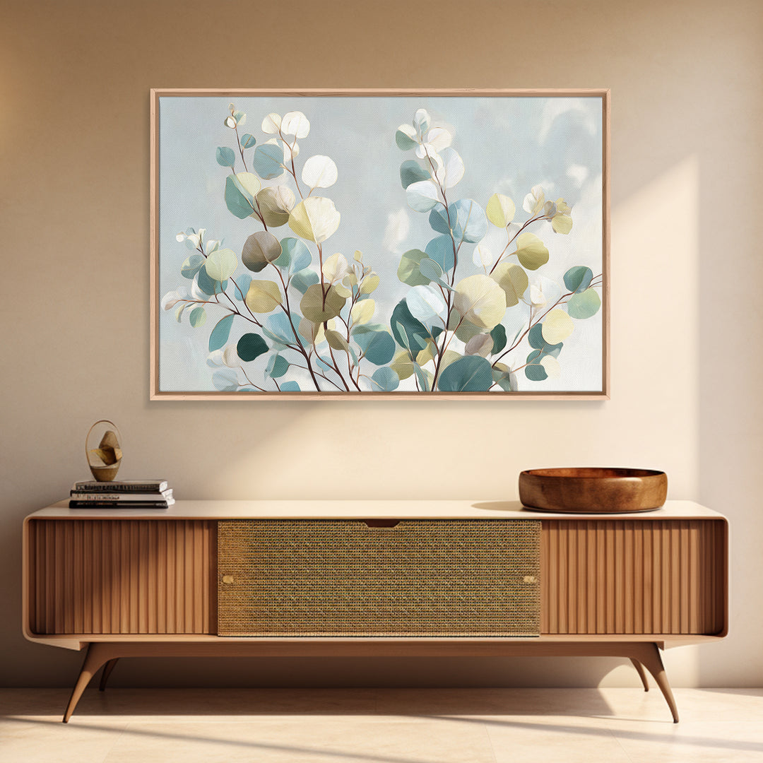 Soft Botanical Eucalyptus Print for Clean Atmosphere Canvas Print, Dental Office Art, Printable Wall Art, Office Decor, Calm, DOA-3x2-31