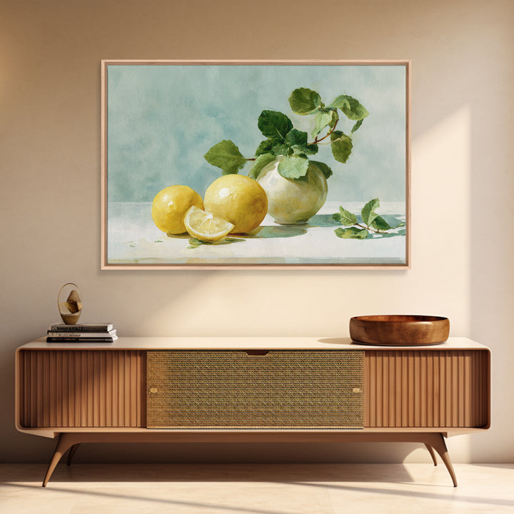 Fresh Citrus and Mint Still Life Framed Canvas Print, Dental Office Art, Office Decor, Calm, Medical Art, Medical Office Decor, DOA-3x2-35