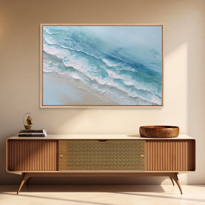 Calming Abstract Ocean Waves Framed Canvas Print, Dental Office Art, Office Decor, Oil Painting, Calm, Medical Art, DOA-3x2-5