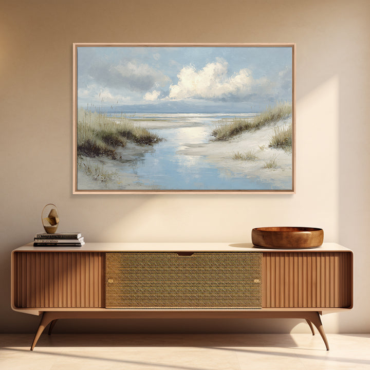 Quiet Coastal Dunes Framed Canvas Print, Dental Office Art, Office Decor, Oil Painting, Calm, Medical Art, Medical Office Decor, DOA-3x2-50