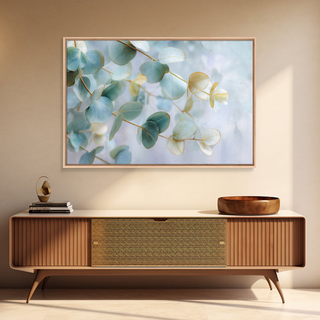Soft Botanical Eucalyptus Print for Clean Atmosphere Canvas Print, Dental Office Art, Dental Gift, Office Decor, Calm, DOA-3x2-55