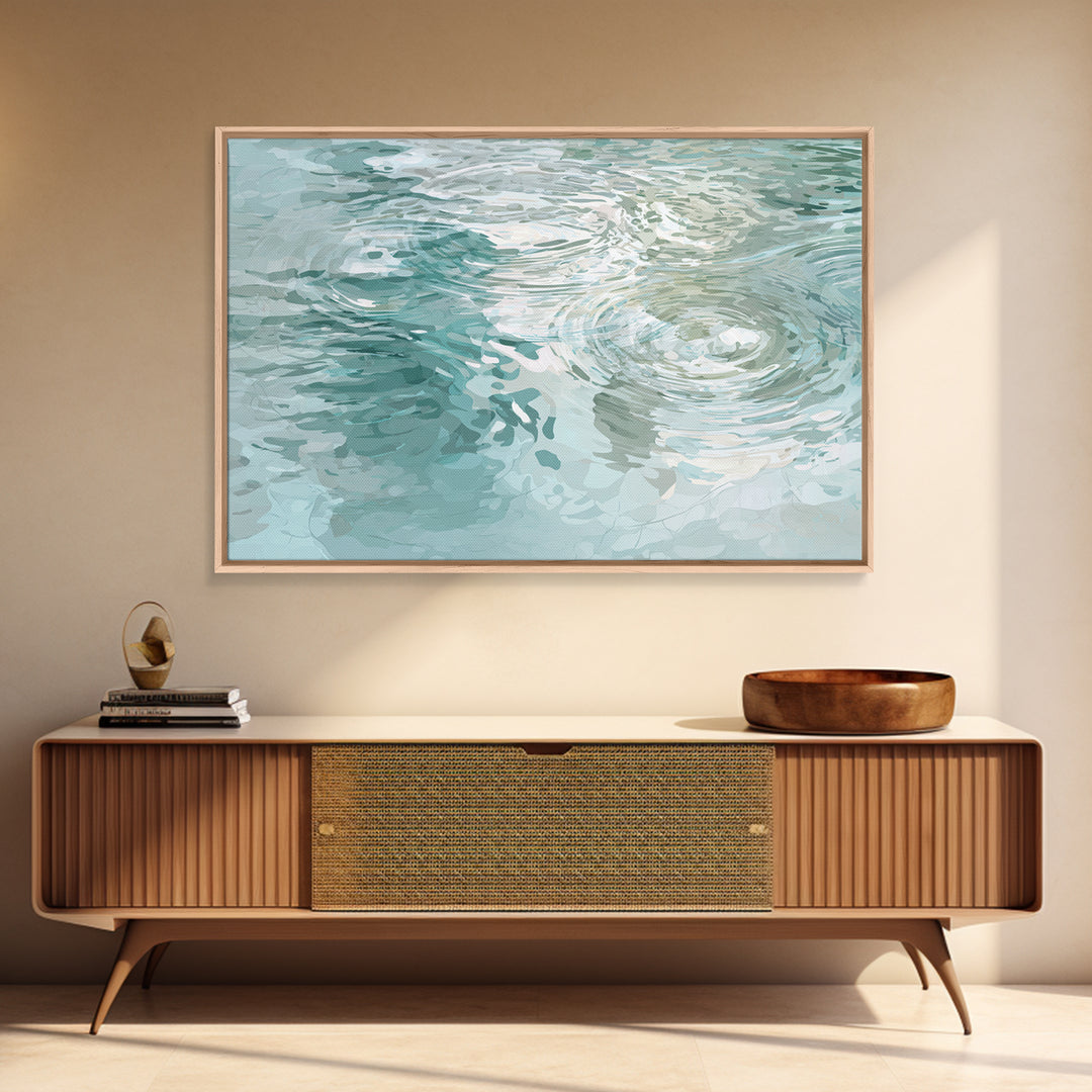 Abstract Water Ripple Pattern Framed Canvas Print, Dental Office Art, Unique Wall Art, Office Decor, Abstract Art, Calm, DOA-3x2-65