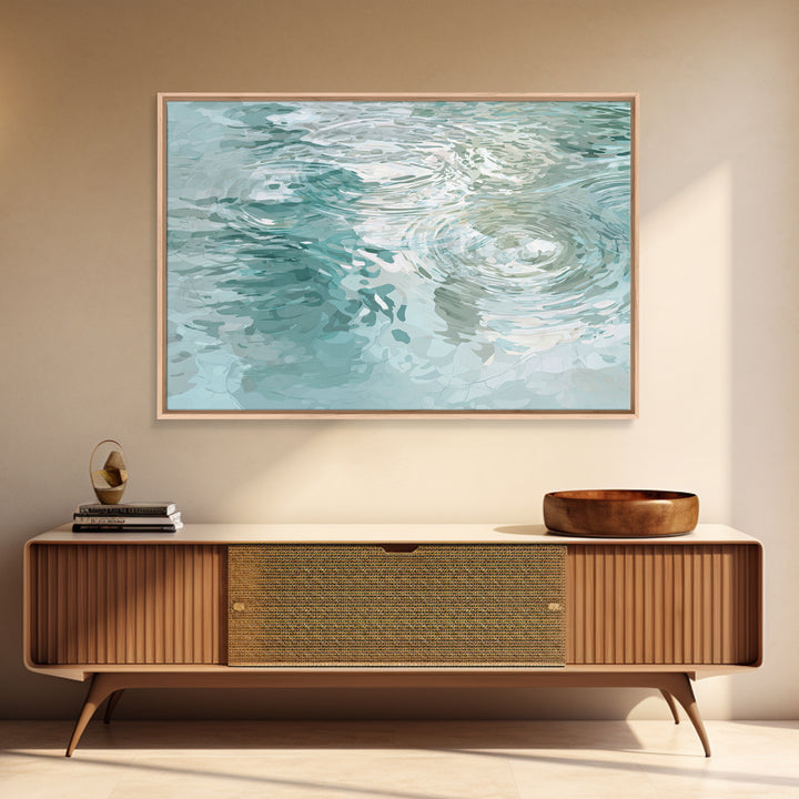 Abstract Water Ripple Pattern Framed Canvas Print, Dental Office Art, Unique Wall Art, Office Decor, Abstract Art, Calm, DOA-3x2-65