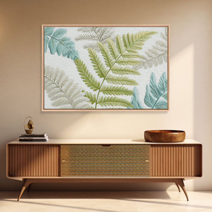Botanical Fern Study Framed Canvas Print, Dental Office Art, Room Decor, Office Decor, Fine Art, Calm, Minimalist Wall Art, DOA-3x2-71