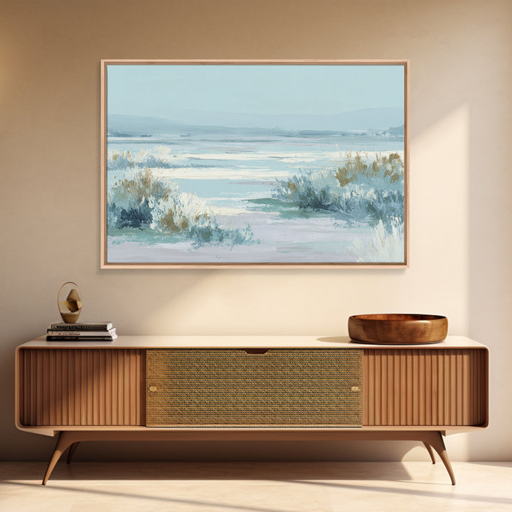 Quiet Coastal Dunes Framed Canvas Print, Dental Office Art, Office Decor, Oil Painting, Calm, Medical Art, Medical Office Decor, DOA-3x2-74