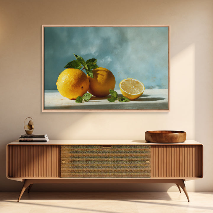 Fresh Citrus and Mint Still Life Canvas Print, Dental Office Art, Printable Digital, Office Decor, Calm, Neutral Decor, DOA-3x2-83