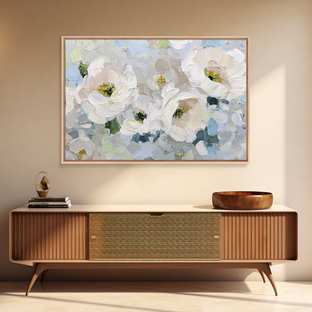 Sterile Modern Floral Painting Framed Canvas Print, Dental Office Art, Motivational Poster, Office Decor, Fine Art, Calm, DOA-3x2-87