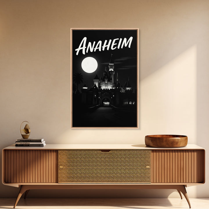 Anaheim California Travel Poster, Canvas Print, Black And White Travel Art, Anaheim Wall Art, Gift For Travelers, Retro Travel Print
