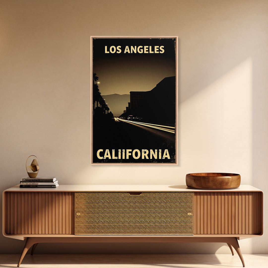 California Travel Poster, Canvas Print, Black And White Travel Art, California Poster Print, Travel Art Print, Retro Travel Print