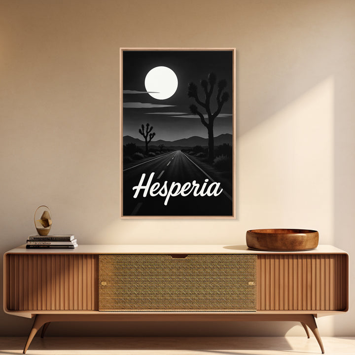Hesperia Travel Poster, Framed Canvas Print, Vintage Noir Poster Art, Hesperia Poster Print, Travel Poster Set, Vintage City Art