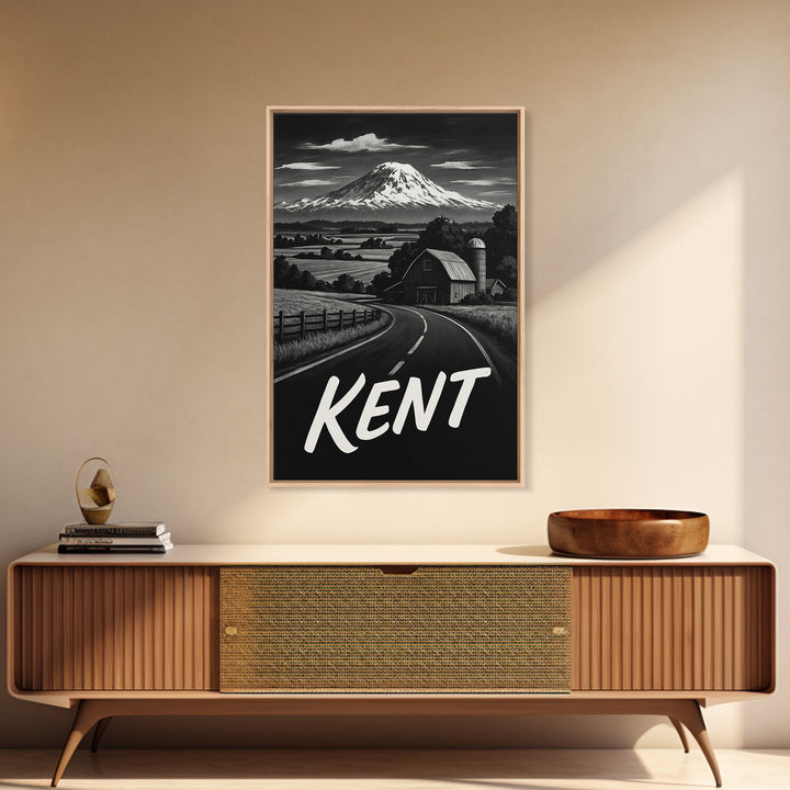Kent Travel Poster, Canvas Print, Black And White Travel Art, Kent Art Print, Fine Art Print, Travel Art Print, Vintage Travel Art