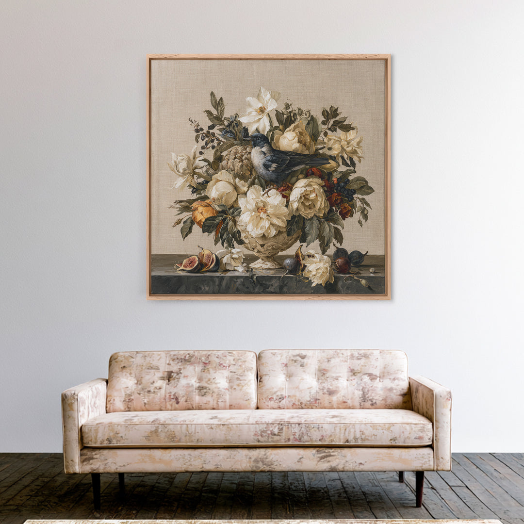 Classic Dutch Feast Arrangement Canvas Print, Dining Room Art, Digital Print, Dining Room Decor, Watercolor Art, Dining, DRA-1x1-19