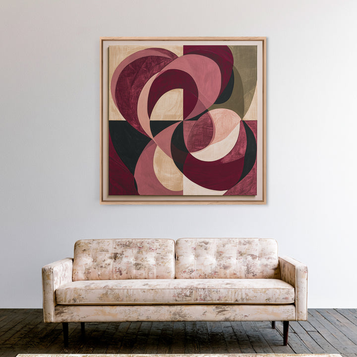 Abstract Red Wine Swirl Framed Canvas Print, Dining Room Art, Modern Wall Art, Dining Room Decor, Dining, Gallery Decor, DRA-1x1-42