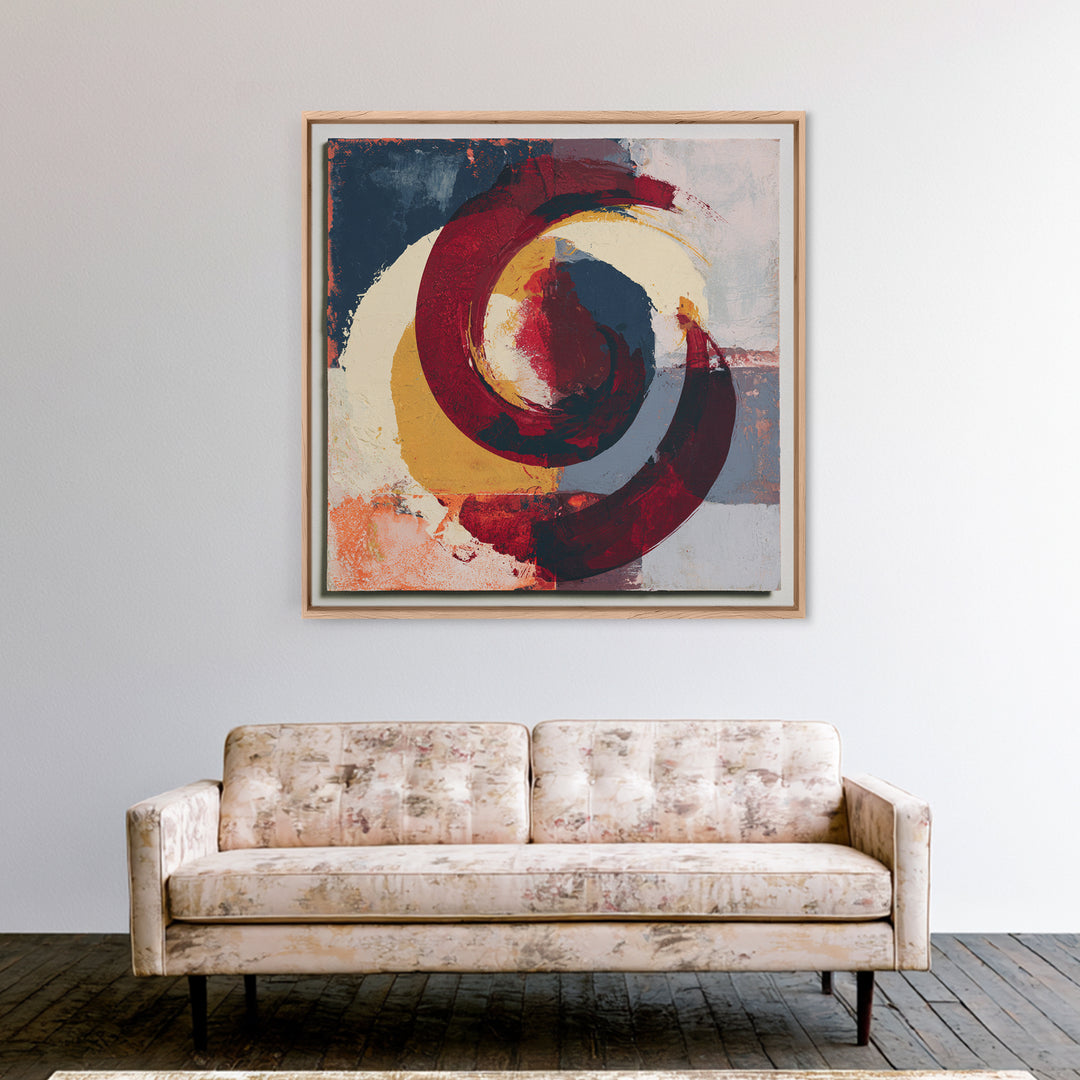 Abstract Red Wine Swirl Framed Canvas Print, Dining Room Art, Modern Wall Art, Dining Room Decor, Dining, Gallery Decor, DRA-1x1-66