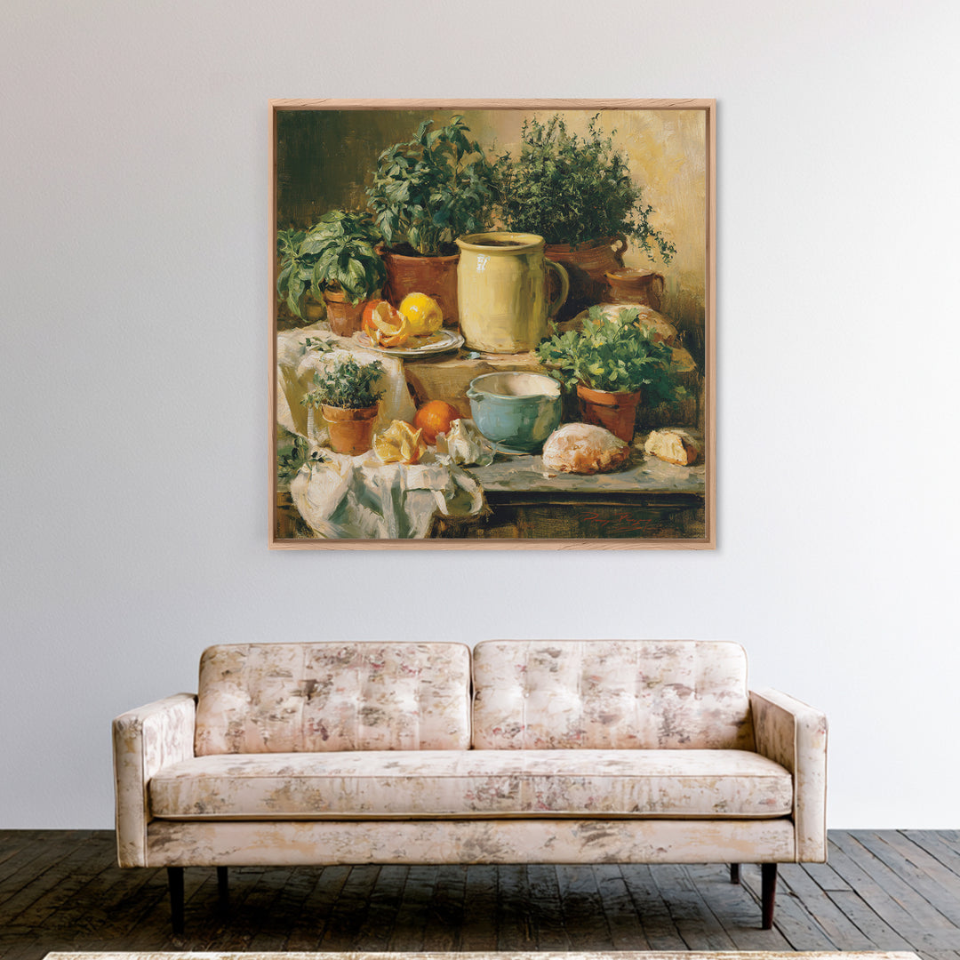 Modern Kitchen Herbs Canvas Print, Dining Room Art, Fine Art Print, Dining Room Decor, Fine Art, Dining, Fall Decor, DRA-1x1-81