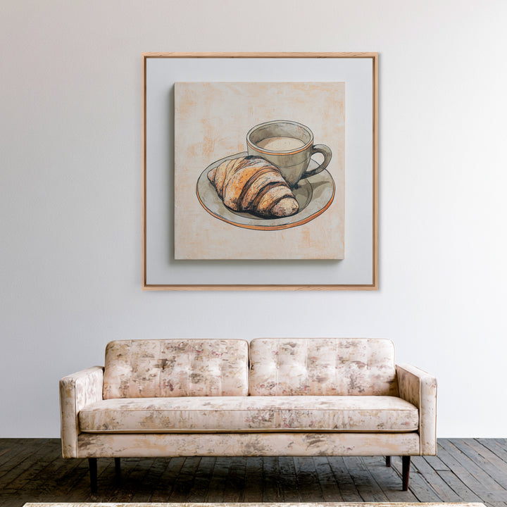 French Bistro Food Illustration Without Text Canvas Print, Dining Room Art, Trendy Wall Art, Dining Room Decor, Oil Painting, DRA-1x1-82