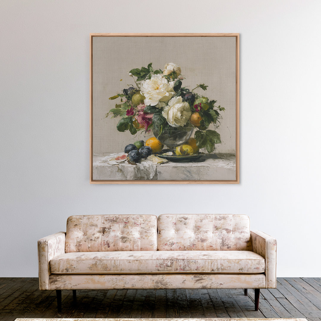 Classic Dutch Feast Arrangement Canvas Print, Dining Room Art, Fine Art Print, Dining Room Decor, Fine Art, Dining, Fall Decor, DRA-1x1-91