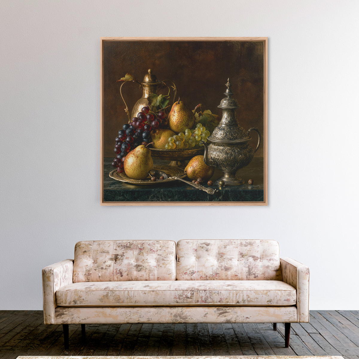 Classical Fruit Still Life Canvas Print, Dining Room Art, Luxury Decor, Dining Room Decor, Oil Painting, Dining, DRA-1x1-97