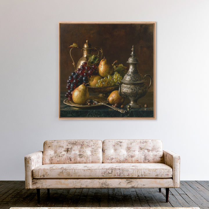 Classical Fruit Still Life Canvas Print, Dining Room Art, Luxury Decor, Dining Room Decor, Oil Painting, Dining, DRA-1x1-97