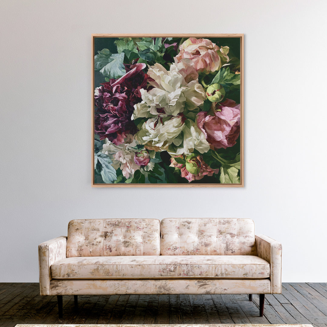 Large Floral Centerpiece Canvas Print, Dining Room Art, Wall Decor, Dining Room Decor, Fine Art, Dining, Contemporary Art, DRA-1x1-98
