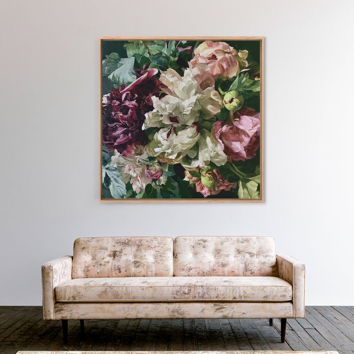 Large Floral Centerpiece Canvas Print, Dining Room Art, Wall Decor, Dining Room Decor, Fine Art, Dining, Contemporary Art, DRA-1x1-98