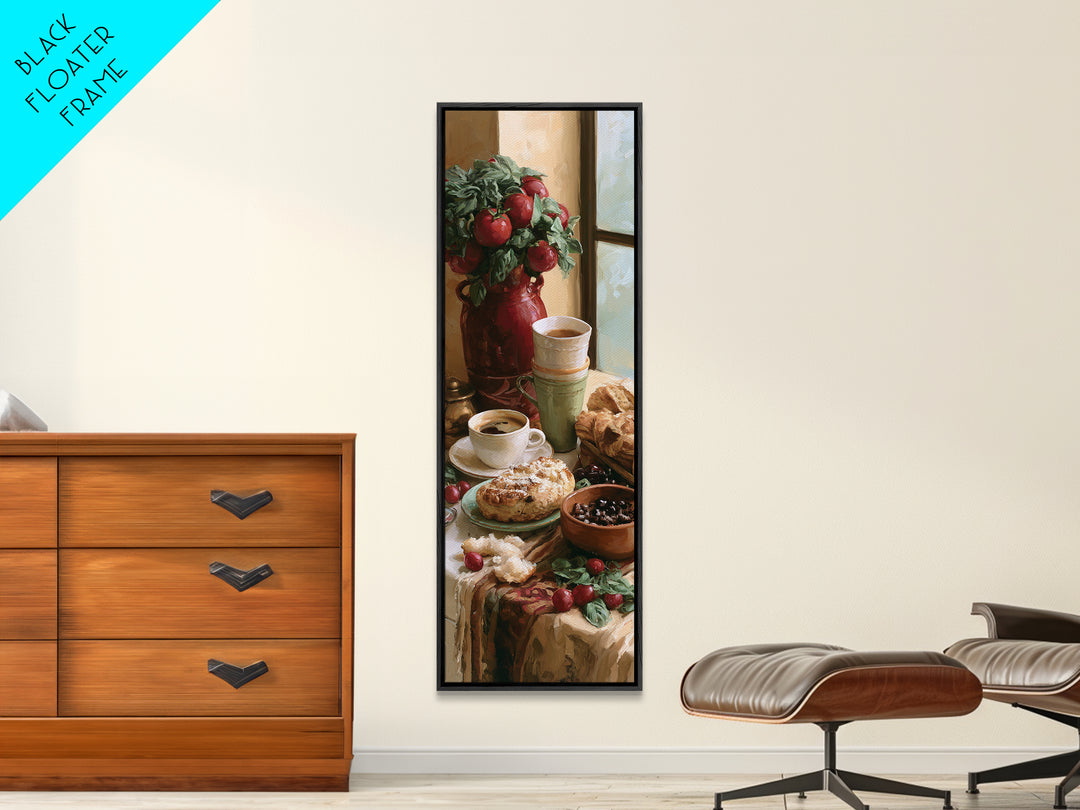 Coffee and Pastry Scene for Breakfast Nook Canvas Print, Dining Room Art, Modern Wall Art, Dining Room Decor, Fine Art, Dining, DRA-1x3-2
