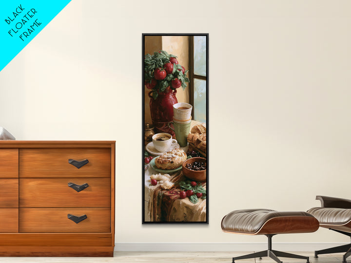 Coffee and Pastry Scene for Breakfast Nook Canvas Print, Dining Room Art, Modern Wall Art, Dining Room Decor, Fine Art, Dining, DRA-1x3-2
