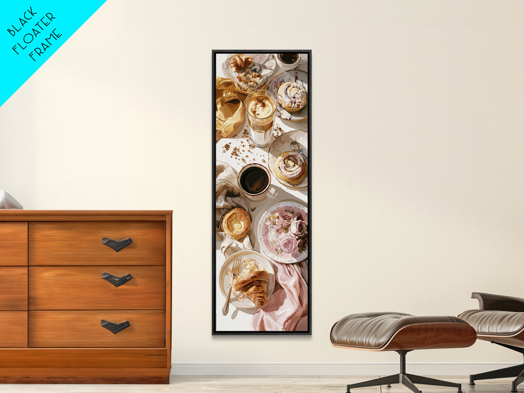 Coffee and Pastry Scene for Breakfast Nook Canvas Print, Dining Room Art, Modern Wall Art, Dining Room Decor, Fine Art, Dining, DRA-1x3-26