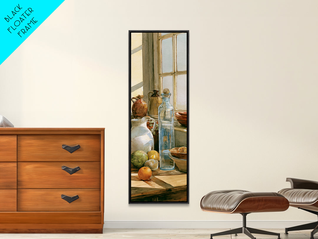 Sunlit Farmhouse Table Objects Without Room View Canvas Print, Dining Room Art, Coastal Decor, Dining Room Decor, Dining, DRA-1x3-29