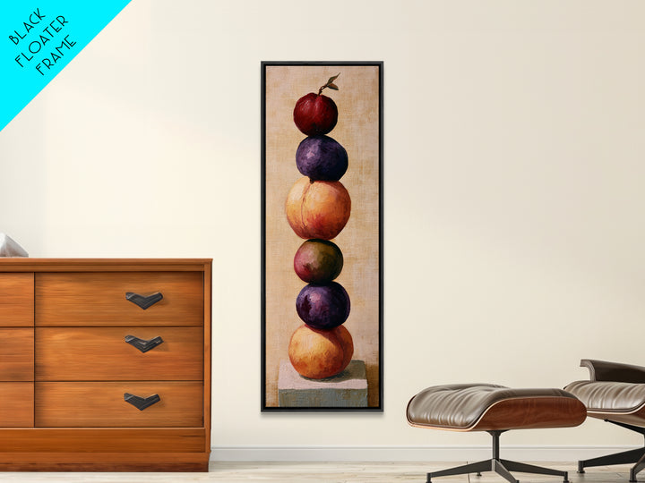 Peach and Plum Still Life Canvas Print, Dining Room Art, Neutral Decor, Dining Room Decor, Fine Art, Dining, Wall Art, DRA-1x3-32