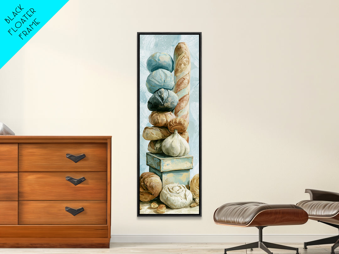 French Bistro Food Illustration Without Text Canvas Print, Dining Room Art, Kitchen Wall Decor, Dining Room Decor, Dining, DRA-1x3-46
