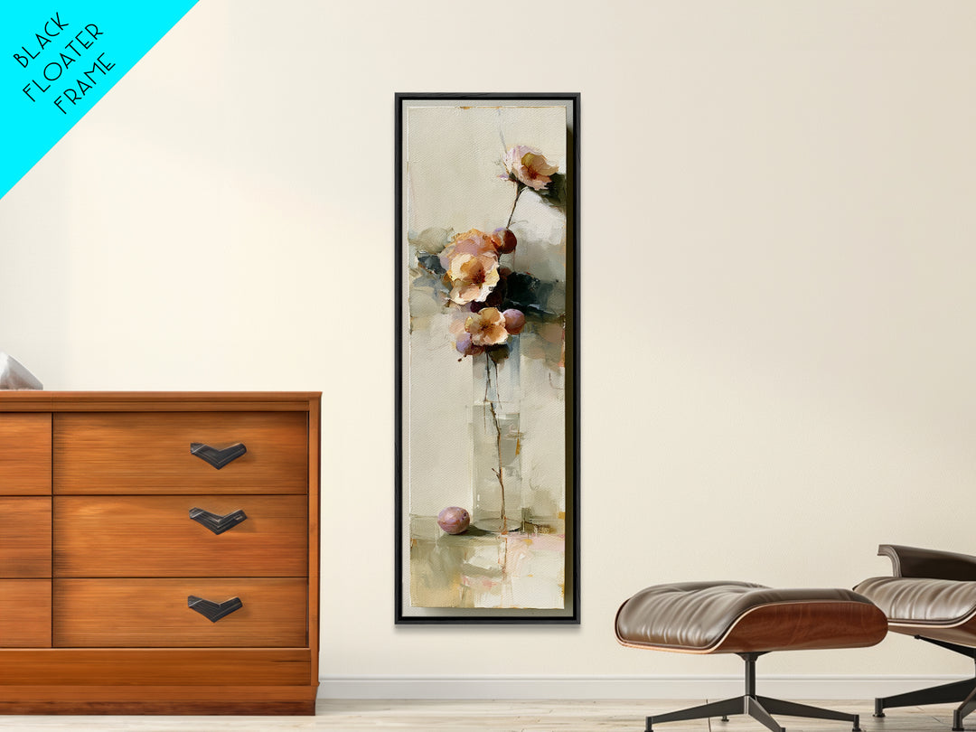 Peach and Plum Still Life Canvas Print, Dining Room Art, Contemporary Art, Dining Room Decor, Fine Art, Dining, Digital Print, DRA-1x3-56