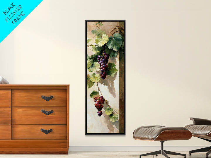 Botanical Grapevine with Leaves and Fruit Canvas Print, Dining Room Art, Kitchen Prints, Dining Room Decor, Fine Art, Dining, DRA-1x3-57
