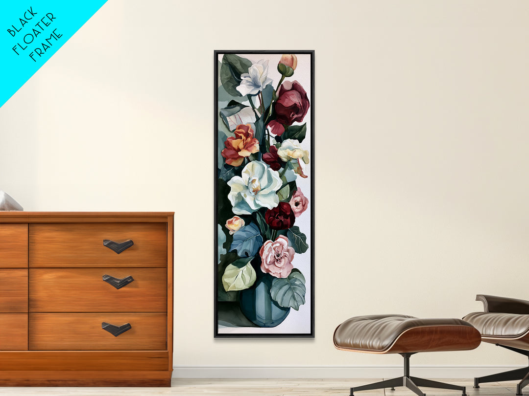 Large Expressive Flower Vase Canvas Print, Dining Room Art, Art Print, Dining Room Decor, Fine Art, Dining, Abstract Art, DRA-1x3-60