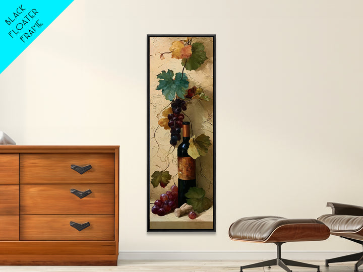 Botanical Grapevine with Leaves and Fruit Canvas Print, Dining Room Art, Large Wall Art, Dining Room Decor, Fine Art, Dining, DRA-1x3-81