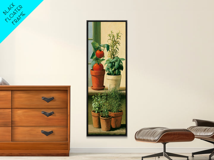 Modern Kitchen Herbs Canvas Print, Dining Room Art, Statement Artwork, Dining Room Decor, Fine Art, Dining, Printable Wall Art, DRA-1x3-93