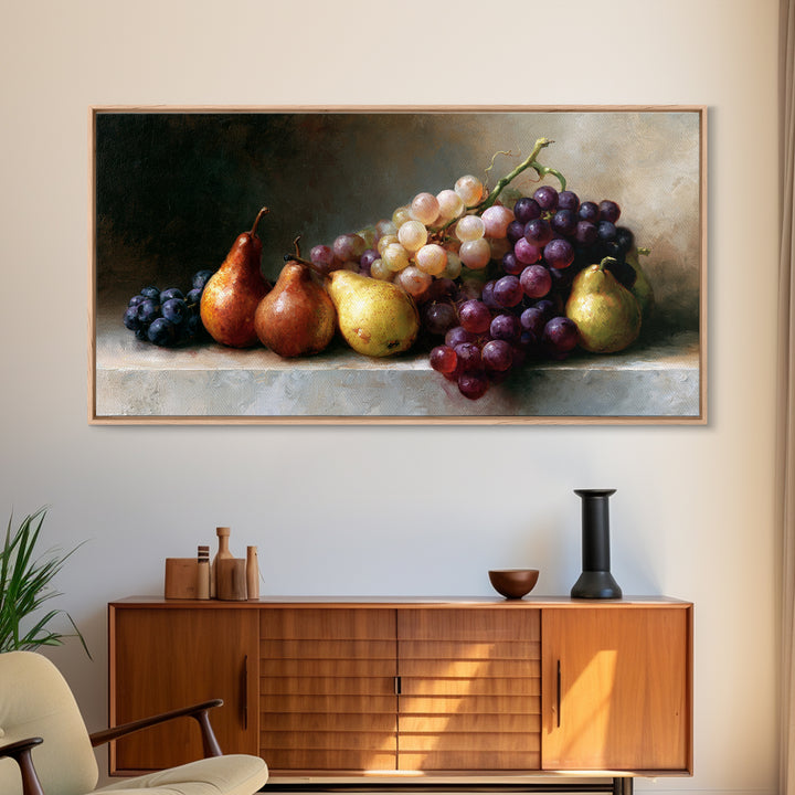 Classical Fruit Still Life Canvas Print, Dining Room Art, Luxury Decor, Dining Room Decor, Oil Painting, Dining, DRA-2x1-21