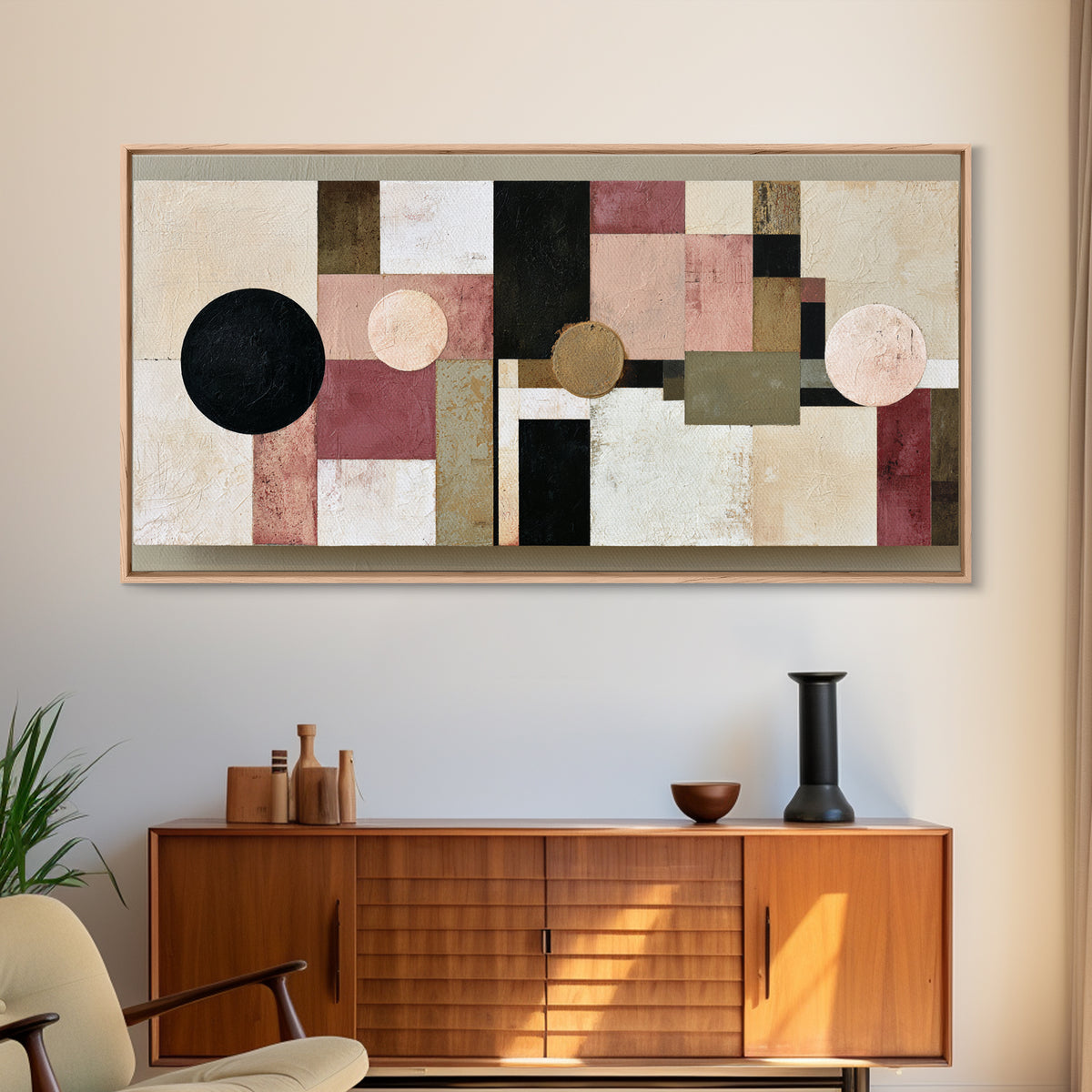 Abstract Composition in Appetite Friendly Warm Tones Canvas Print, Dining Room Art, Dining Room Decor, Dining, DRA-2x1-24