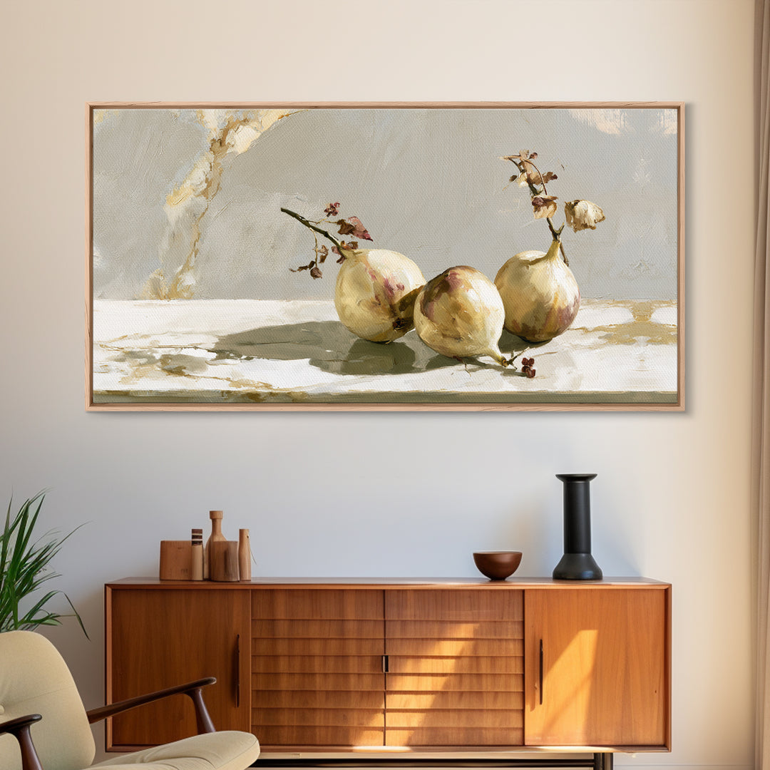 Figs on Marble Framed Canvas Print, Dining Room Art, Fall Decor, Dining Room Decor, Dining, Kitchen Art, Living Room Decor, DRA-2x1-43