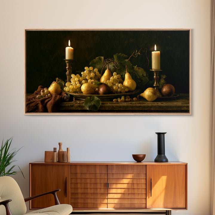 Classical Fruit Still Life Framed Canvas Print, Dining Room Art, Contemporary Art, Dining Room Decor, Fine Art, Dining, DRA-2x1-45