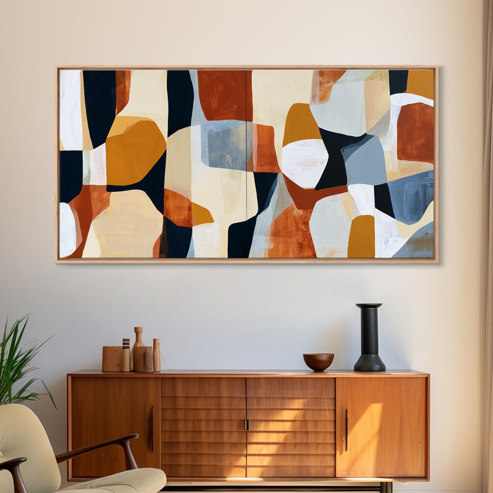 Abstract Composition in Appetite Friendly Warm Tones Canvas Print, Dining Room Art, Fall Decor, Dining Room Decor, Abstract Art, DRA-2x1-48