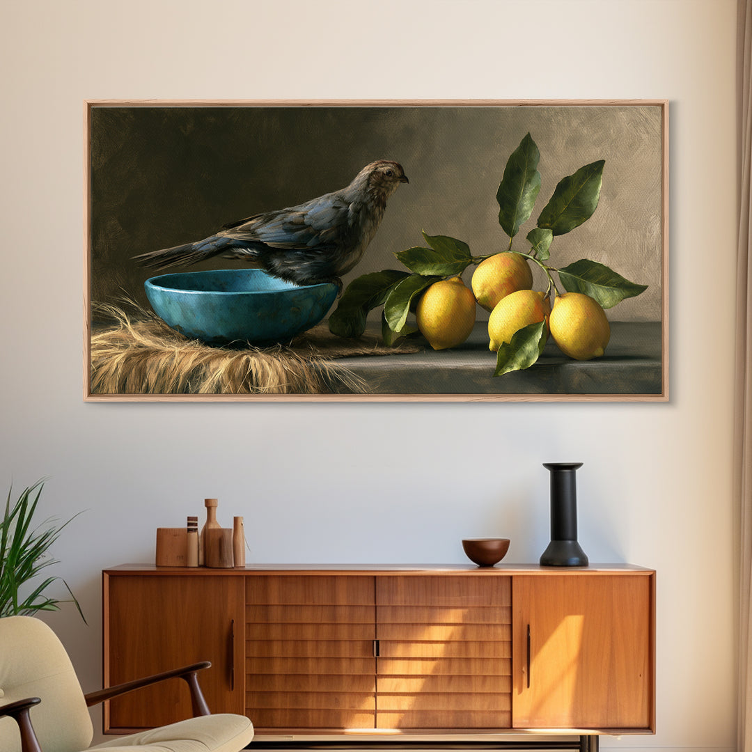 Italian Lemon Branch Canvas Print, Dining Room Art, Wall Art, Dining Room Decor, Watercolor Art, Dining, Printable Art, DRA-2x1-49