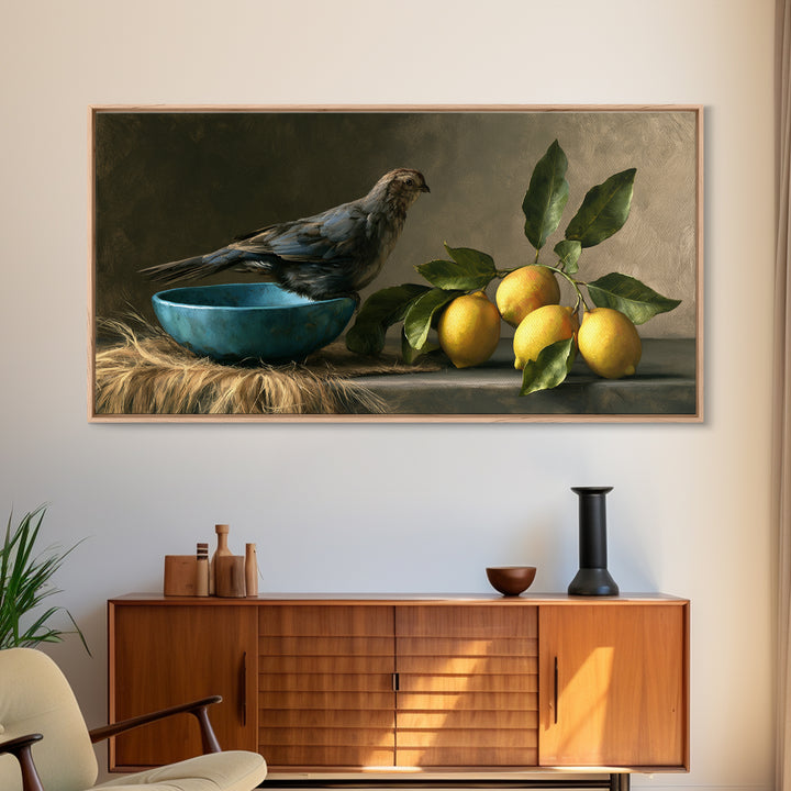 Italian Lemon Branch Canvas Print, Dining Room Art, Wall Art, Dining Room Decor, Watercolor Art, Dining, Printable Art, DRA-2x1-49